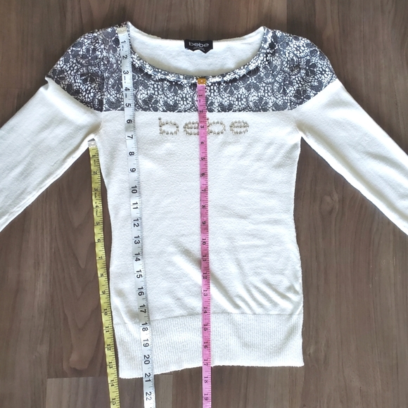 BEBE Faux Lace Sweater - Picture 8 of 10